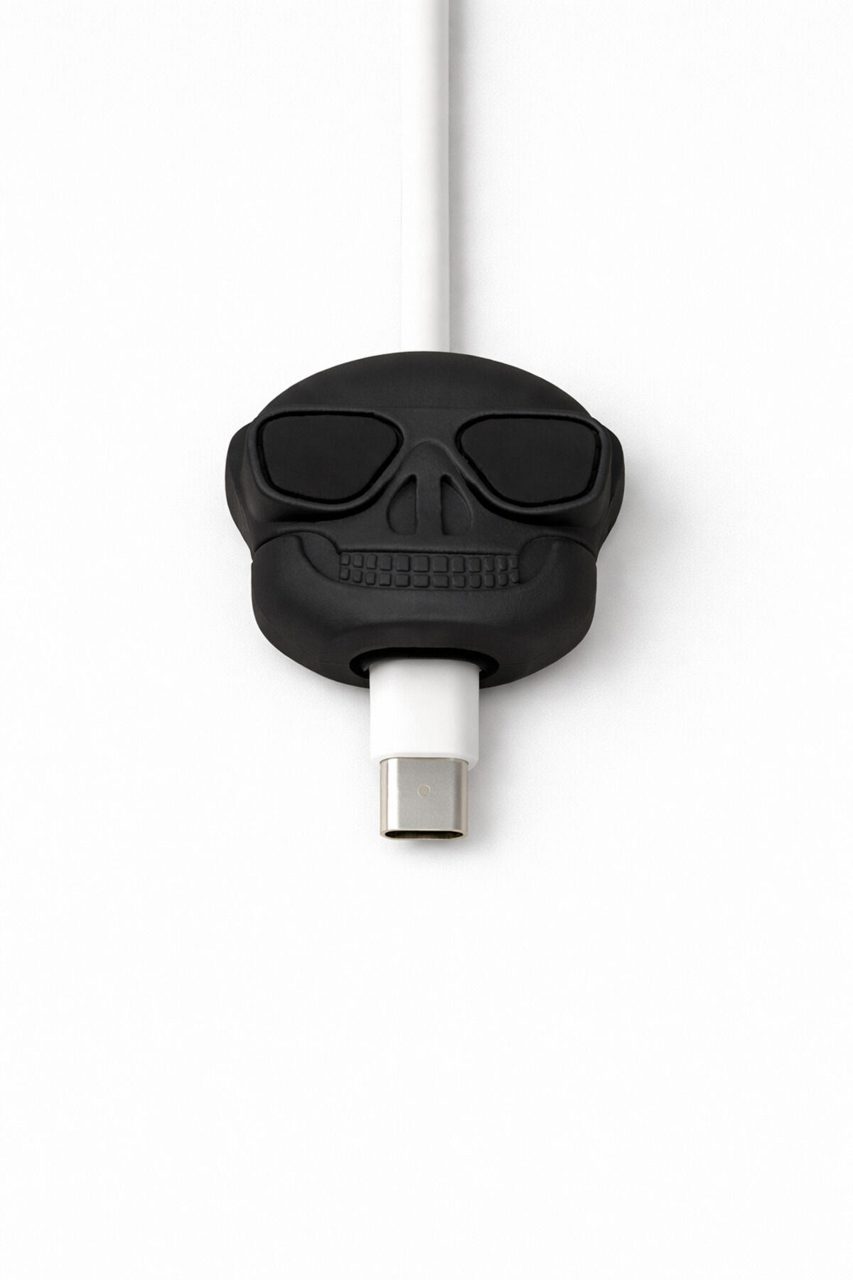 Sevimli Figürlü Slikon Kablo Ucu Koruyucular Şarj Typc Lightning Skull