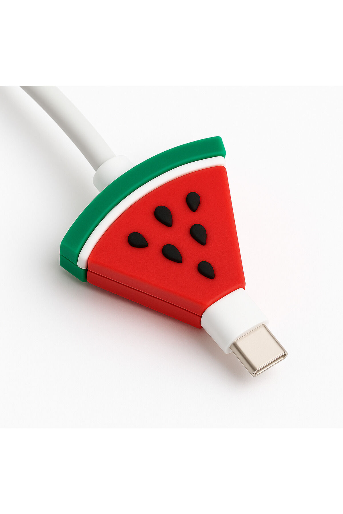 Sevimli Figürlü Slikon Kablo Ucu Koruyucular Şarj Typc Lightning Gri
