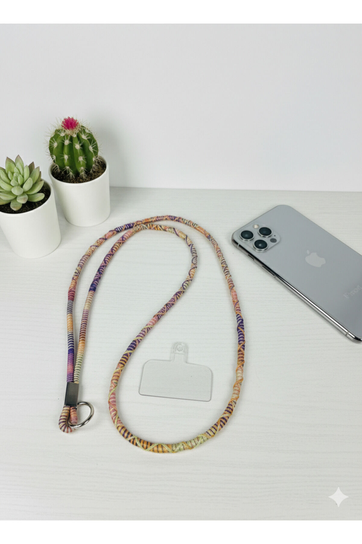 Telefon Askısı Çapraz Kullanım Aparatlı Telefon Tutucu Kaliteli Desenli İp Strap Mix