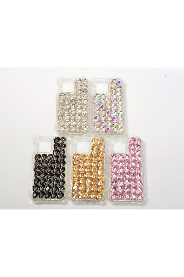 13 Mini Kristal Taşlı Iphone Kılıf (handmade) Iphone Beyaz