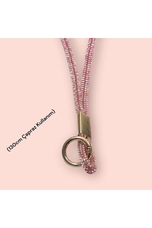 Telefon Askısı Boyun İpi Charm Çapraz Strap 130cm Pembe
