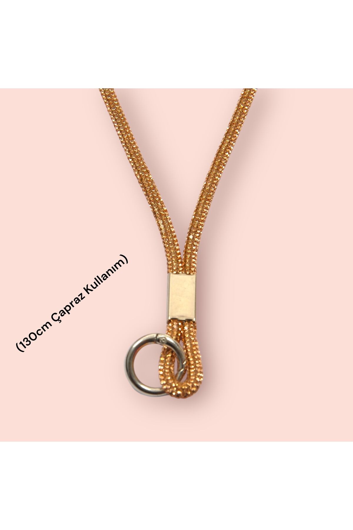 Telefon Askısı Boyun İpi Charm Çapraz Strap 130cm Rose