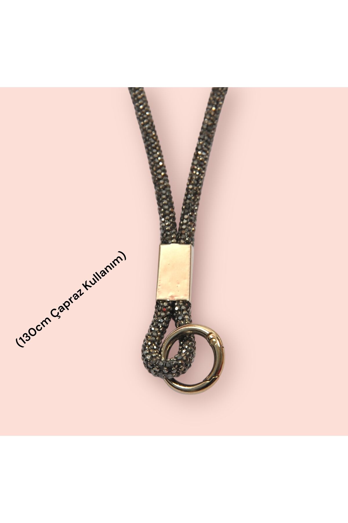 Telefon Askısı Boyun İpi Charm Çapraz Strap 130cm Antrasit