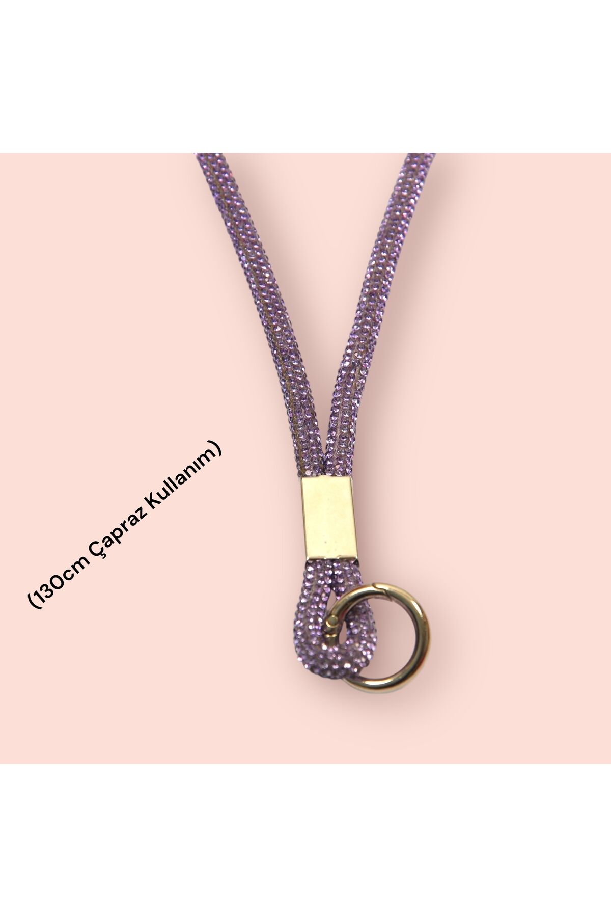 Telefon Askısı Boyun İpi Charm Çapraz Strap 130cm Lila