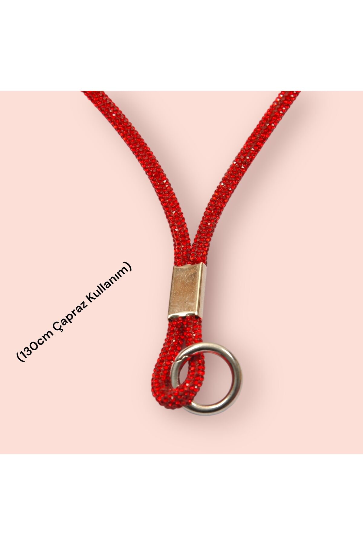 Telefon Askısı Boyun İpi Charm Çapraz Strap 130cm Kırmızı