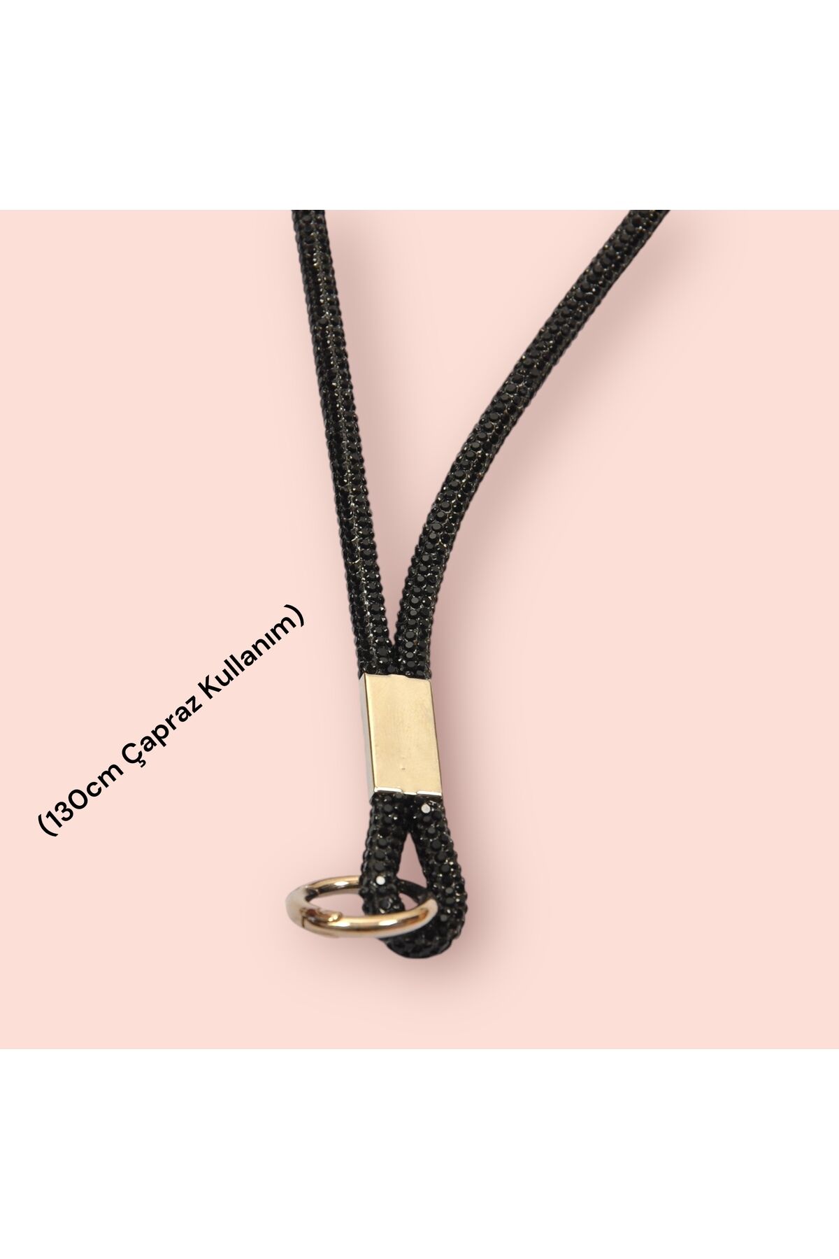 Telefon Askısı Boyun İpi Charm Çapraz Strap 130cm Siyah