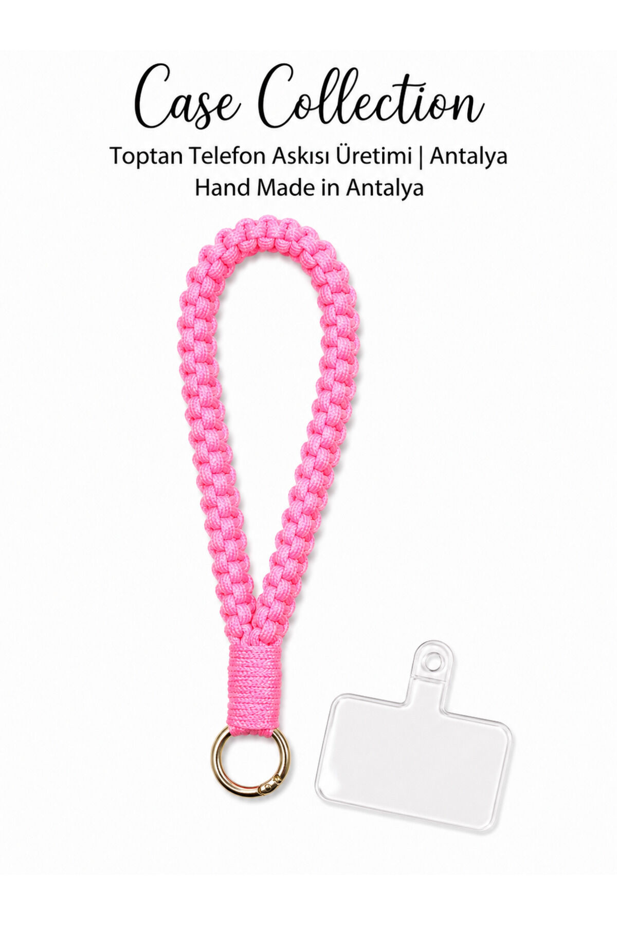 Telefon Askısı Bilek El İp Tutucu Strap Apple Samsung İçin Pembe