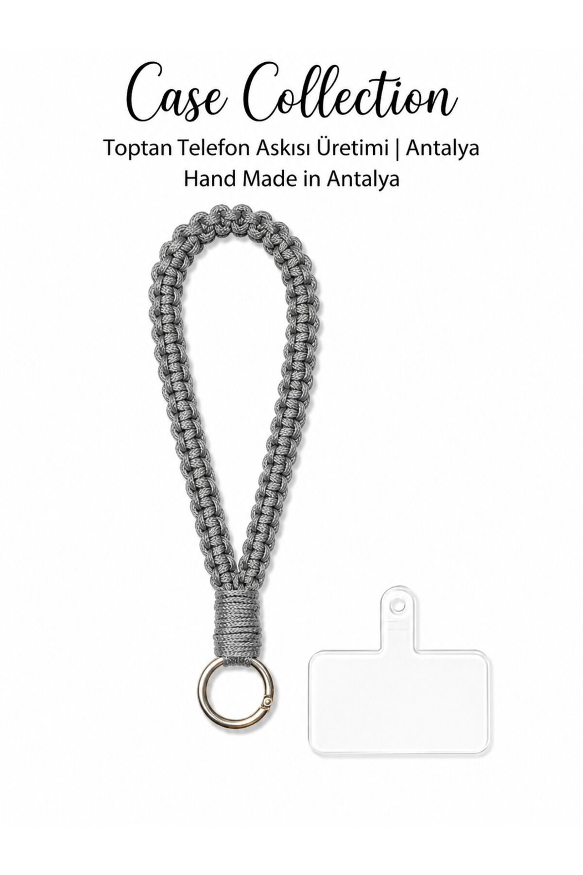 Telefon Askısı Bilek El İp Tutucu Strap Apple Samsung İçin Antrasit