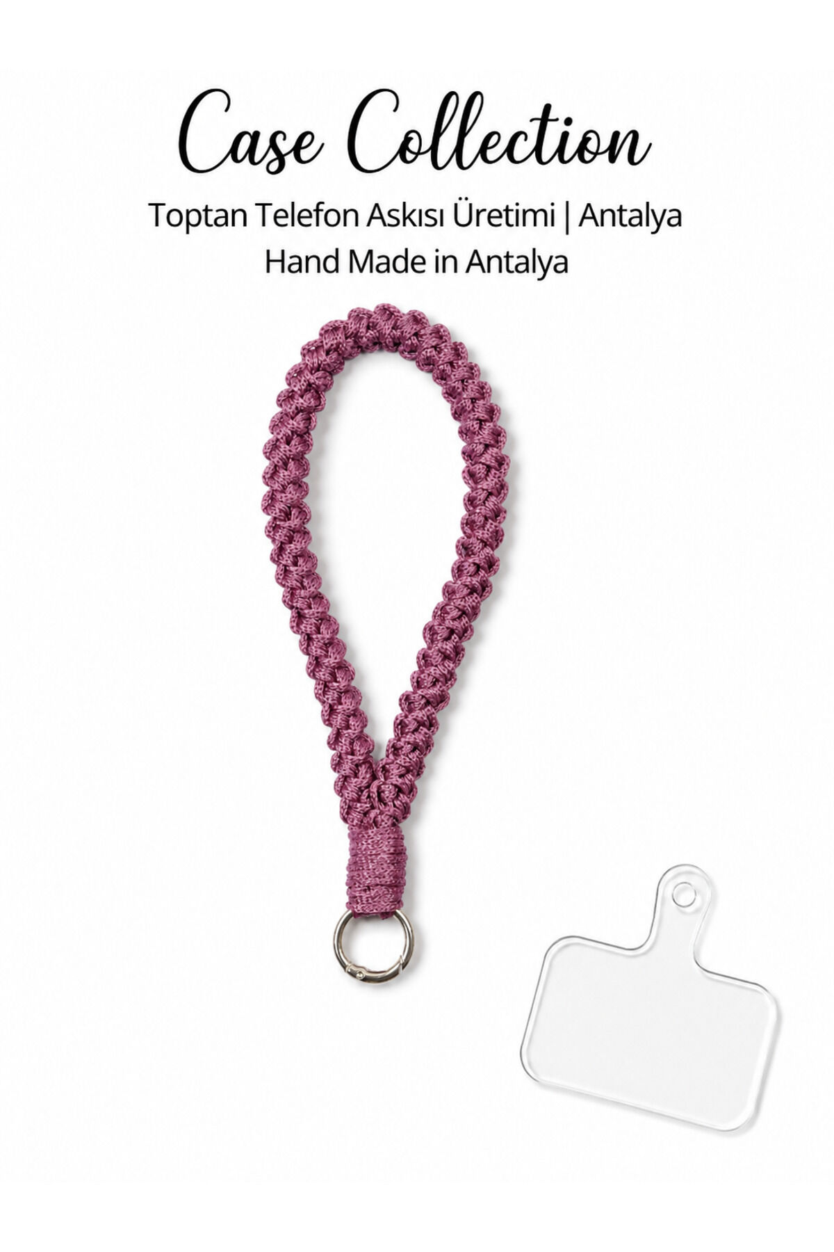 Telefon Askısı Bilek El İp Tutucu Strap Apple Samsung İçin Mürdüm