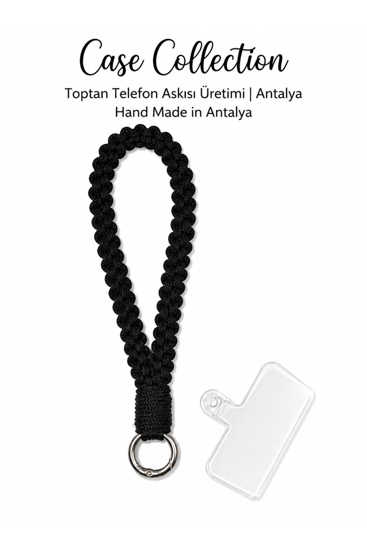 Telefon Askısı Bilek El İp Tutucu Strap Apple Samsung İçin Siyah